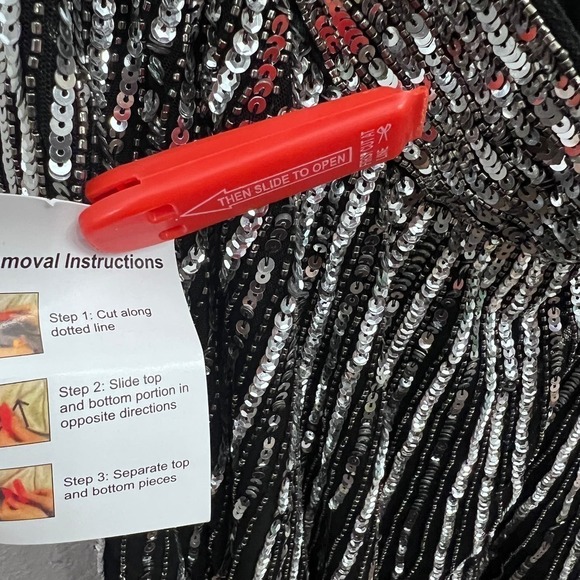 NEW $698 MAC DUGGAL 5568 BLACK SILVER SEQUINED CUTOUT V-NECK LACE UP GOWN Sz 12 - Picture 15 of 17